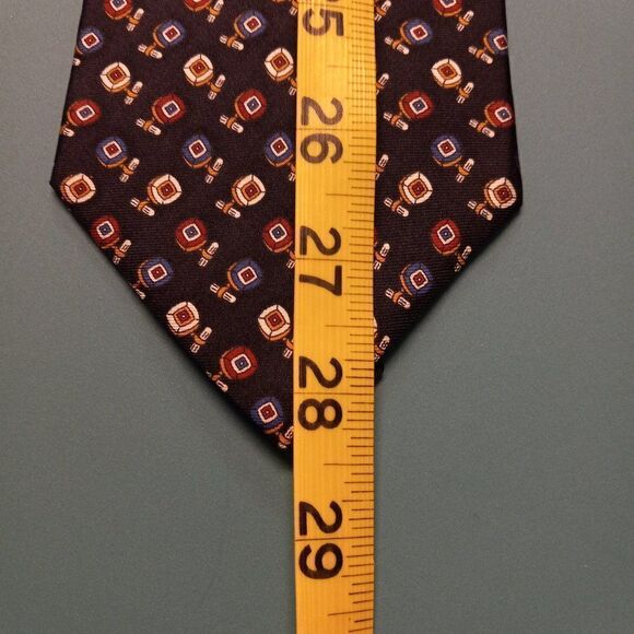 Brooks Brothers Silk Black, Red/Gold/ Blue Tie - Picture 2 of 5